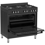Cuisiniere a gaz - BERTAZZONI - SEL925MN - 5 foyers - 3,6 Kwh - 90 cm - Noir