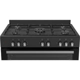 Cuisiniere a gaz - BERTAZZONI - SEL925MN - 5 foyers - 3,6 Kwh - 90 cm - Noir