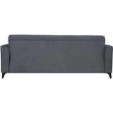 Canapé convertible 3 places - BERGAMO - Tissu gris foncé - 2 coussins - coffre de rangement -  230 x 85 x 89 cm