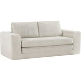 Canapé compressé convertible - 3 places - BERTILLE - Tissu Beige creme - 200 x 98 x 90 cm