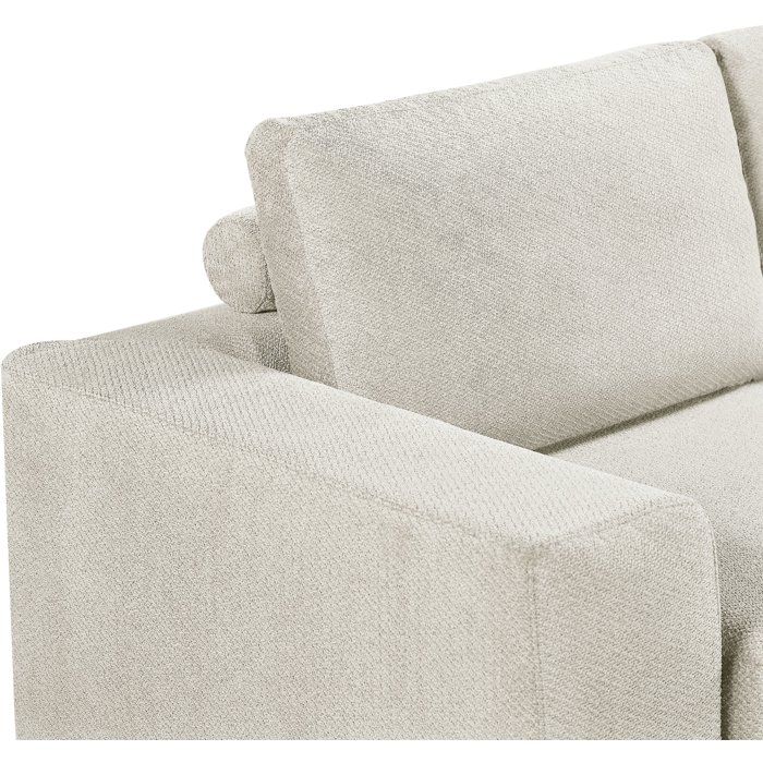 Canapé compressé convertible - 3 places - BERTILLE - Tissu Beige creme - 200 x 98 x 90 cm