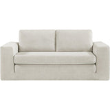 Canapé compressé convertible - 3 places - BERTILLE - Tissu Beige creme - 200 x 98 x 90 cm