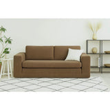 Canapé compressé convertible - 3 places - BERTILLE - Tissu Camel - 200 x 98 x 90 cm