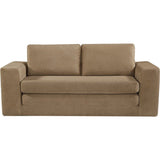 Canapé compressé convertible - 3 places - BERTILLE - Tissu Camel - 200 x 98 x 90 cm