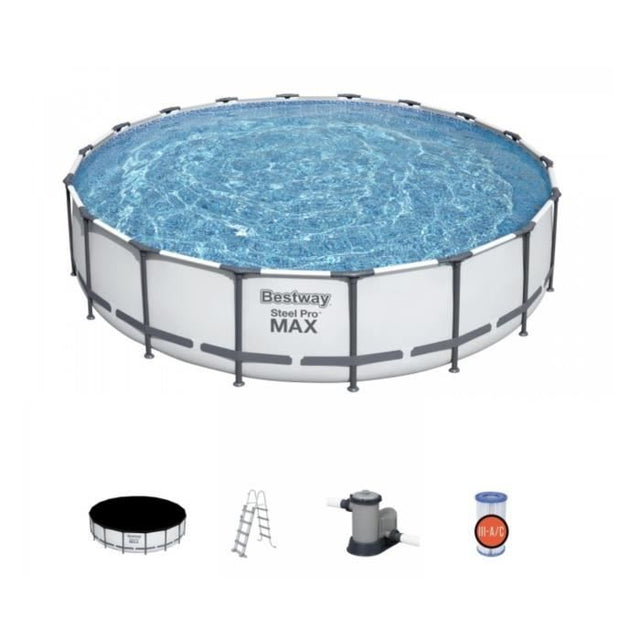 Kit piscine complet hors-sol tubulaire Bestway STEEL PRO MAX POOLS ronde Ř5,49 x 1,22m