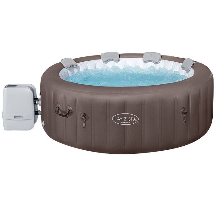 Spa gonflable BESTWAY - Lay-Z-Spa Dominica - 140 airjets - 196 x 71 cm - 4 a 6 places - Rond (couverture, cartouche, 4 appuie-tete)