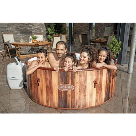 Spa gonflable BESTWAY - Lay-Z-Spa Helsinki - 180 airjets - 180 x 66 cm - 5 a 7 places - Rond (couverture, cartouche, diffuseur)