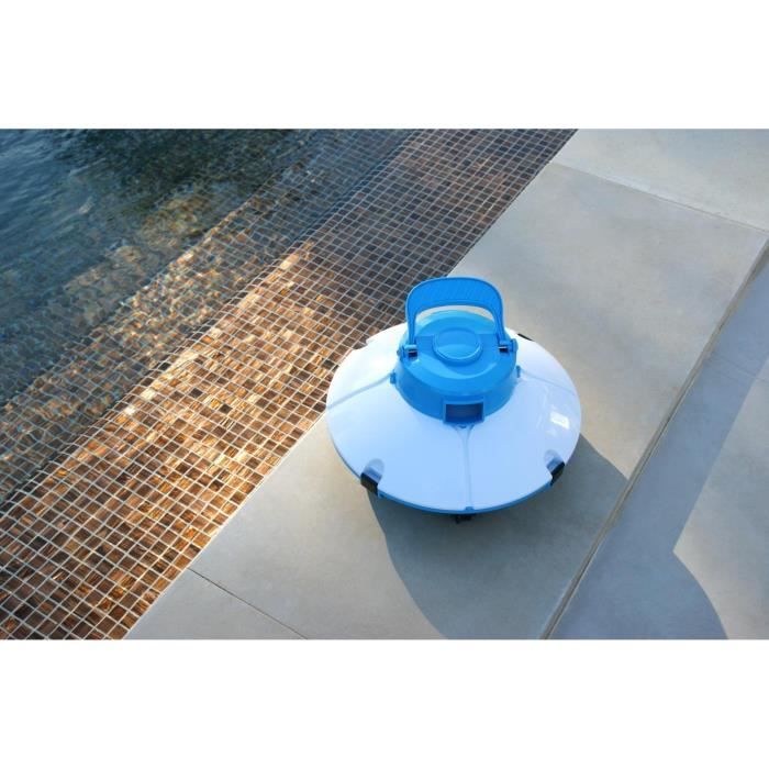 Robot de piscine - Bestway - Frisbee - Autonome - nettoyage fond plat - 5x3m max - Bleu
