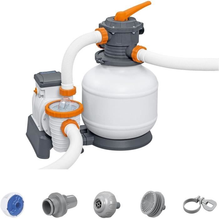Filtre a sable - Bestway - 8 327 L/h - Avec préfiltre - Pour piscines de 1 100 a 54 500 L