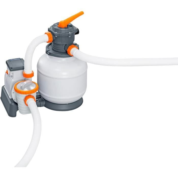 Filtre a sable - Bestway - 8 327 L/h - Avec préfiltre - Pour piscines de 1 100 a 54 500 L