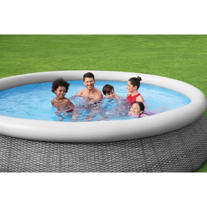 Kit Piscine hors sol autoportante BESTWAY - Fast Setô - 366x76cm - Ronde (LivrÈe avec une pompe et cartouche de filtration)