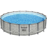 Kit Piscine hors sol tubulaire BESTWAY Steel Pro Max - 549 x 122 cm - Ronde (Avec pompe de filtration, une échelle et une bâche)