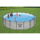 Kit Piscine hors sol tubulaire BESTWAY Steel Pro Max - 549 x 122 cm - Ronde (Avec pompe de filtration, une échelle et une bâche)