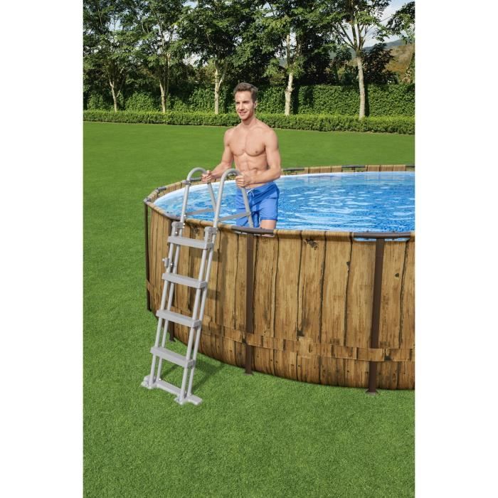 Kit Piscine hors sol tubulaire BESTWAY - Power Steelô - 488 x 122 cm - Ronde (filtre a cartouche, b‚che, Èchelle)