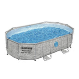 Kit Piscine hors sol tubulaire BESTWAY - Power Steelô - 488 x 305 x 107 cm - Ovale - (Filtre a sable, b‚che, Èchelle)