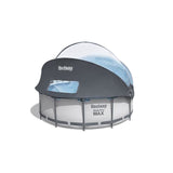 Kit Piscine hors sol tubulaire BESTWAY - Steel Pro Maxô - 366 cm x 100 - Ronde (Pompe de filtration, Èchelle, auvent)