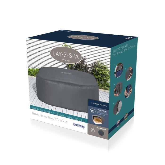 BESTWAY - Couverture thermique EnergySenseô pour spas carrÈs 180 x 180 x 71 cm - Waterproof