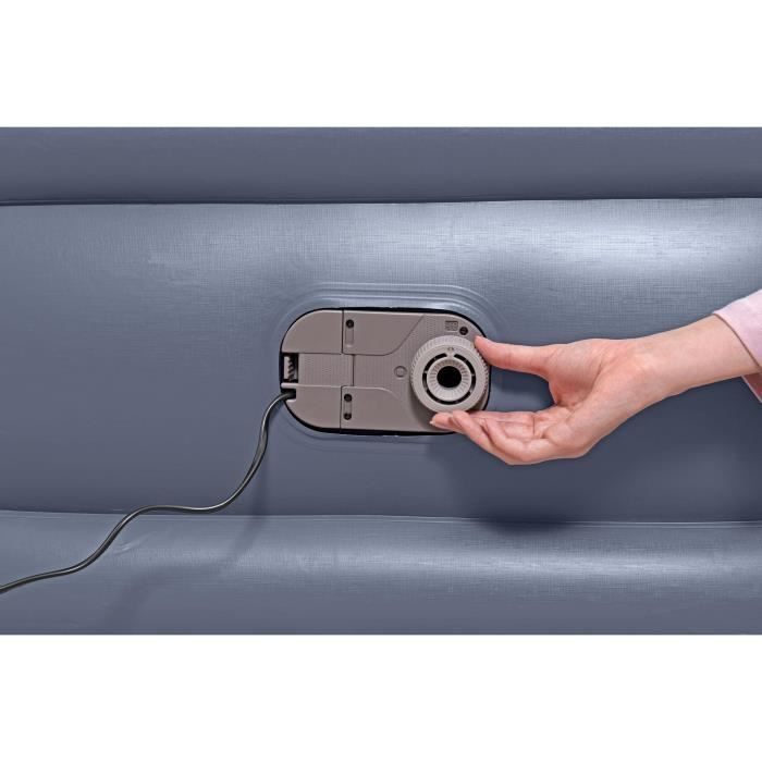 Lit gonflable - BESTWAY - 6713G - Tritech - 1 place, 191 x 97 x 51 cm, pompe électrique intégrée, cadre de lit