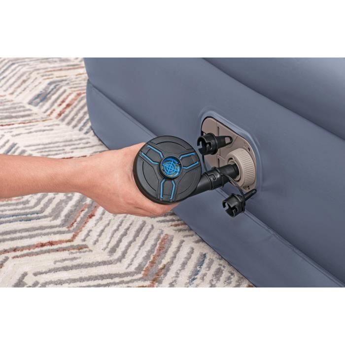 Lit gonflable - BESTWAY - 6713I - Tritech™ - 2 places, 203 x 152 x 51 cm, pompe électrique intégrée, cadre de lit