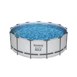 Kit Piscine hors sol tubulaire BESTWAY - Steel Pro Max - 396 x 122 cm - Ronde (Inclus pompe, echelle, bache et cartouche)