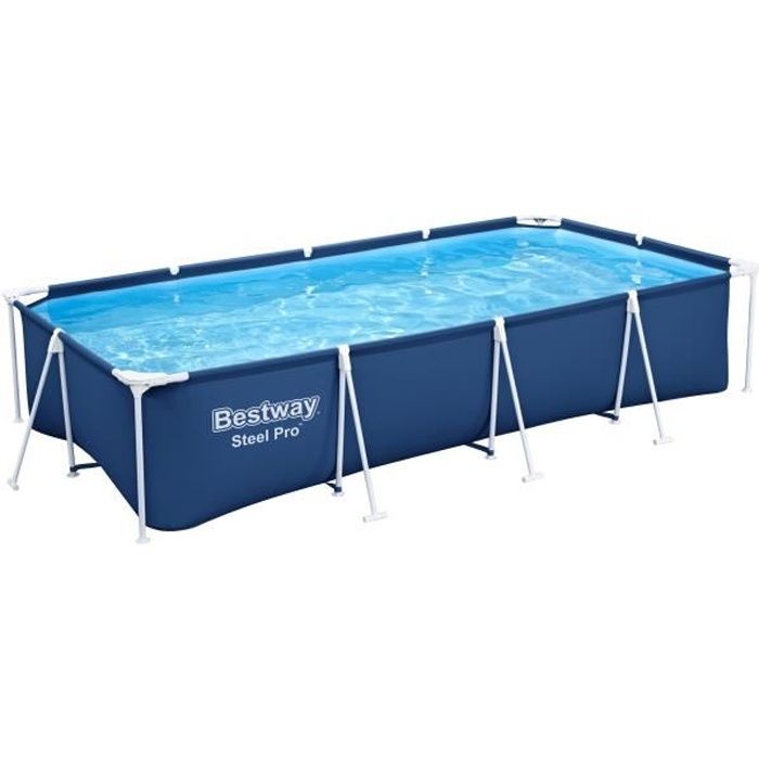 Piscine hors sol tubulaire BESTWAY - Steel Pro - 400 x 211 x 81 cm - Rectangulaire