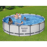 Kit Piscine hors sol tubulaire BESTWAY Steel Pro Maxô- 457 x 107 cm - Ronde (Avec pompe de filtration, Èchelle + b‚che)