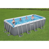 Kit Piscine hors sol tubulaire BESTWAY - Power Steelô - 488 x 244 x 122 cm - Rectangulaire (filtre a sable, b‚che, Èchelle)