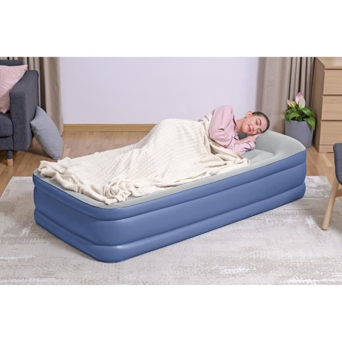 Lit gonflable - BESTWAY - 67628 - 1 place - 191 x 97 x 46 cm, pompe électrique intégrée, cadre de lit