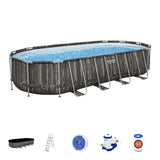 Kit Piscine hors sol tubulaire BESTWAY - Power Steelô - 732 x 366 x 132 cm - Ovale (Inclus Èpurateur a Cartouche + Èchelle + b‚che)