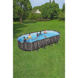 Kit Piscine hors sol tubulaire BESTWAY - Power Steelô - 732 x 366 x 132 cm - Ovale (Inclus Èpurateur a Cartouche + Èchelle + b‚che)