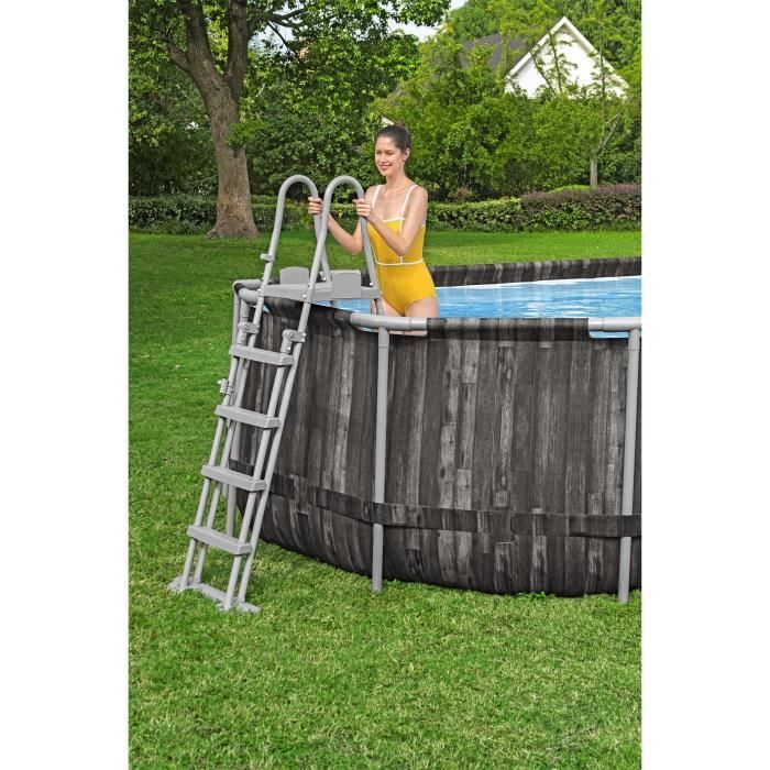 Kit Piscine hors sol tubulaire BESTWAY - Power Steelô - 732 x 366 x 132 cm - Ovale (Inclus Èpurateur a Cartouche + Èchelle + b‚che)