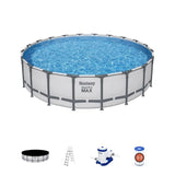 Kit Piscine hors sol tubulaire BESTWAY - Steel Pro Maxô - 610 x 132 cm - Ronde (Inclus filtre, cartouche, echelle et bache)