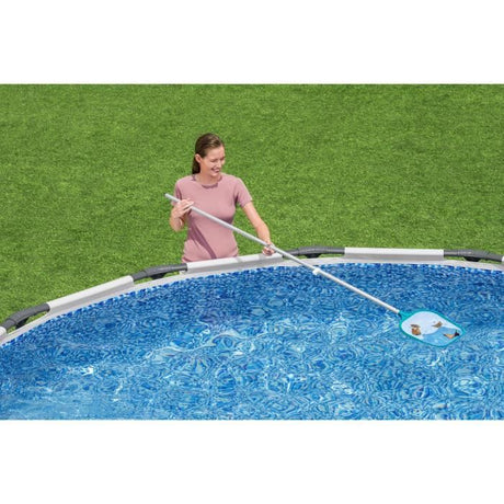 Kit de nettoyage piscine jusqu'a 3,96m - Bestway - Aquaclear - épuisette et tete d'aspirateur