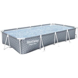 Piscine hors sol tubulaire BESTWAY - Steel Proô - 366 x 201 x 66 cm - Rectangulaire - dÈcor graphique