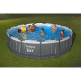 Kit Piscine hors sol tubulaire BESTWAY Steel Pro Maxô 457 x 107 cm - Ronde (Avec filtre a cartouche, Èchelle, b‚che, lumiere LED)