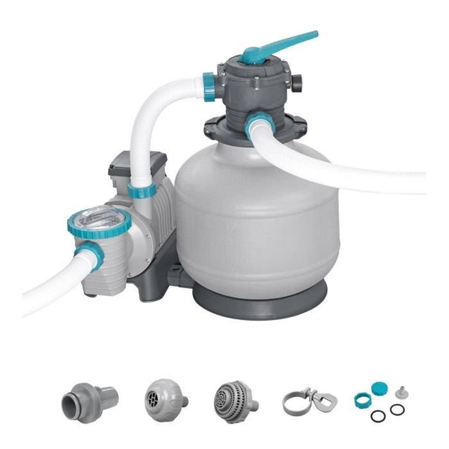Filtre a sable / pompe de filtration pour piscine jusqu'a 66 m3 - Bestway -11 355 L/h - Avec préfiltre