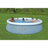 Kit Piscine gonflable BESTWAY -  Fast Set - 457 x 107 cm - Ronde (Filtre a cartouche, échelle, 1 cartouche)