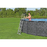 Kit Piscine hors sol tubulaire BESTWAY - APX 365 - 549 x 132 cm - Ronde (Filtre a sable, 250 g polysphere, échelle, bâche)
