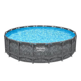 Kit Piscine hors sol tubulaire BESTWAY - APX 365 - 549 x 132 cm - Ronde (Filtre a sable, 250 g polysphere, échelle, bâche)