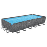 Kit Piscine hors sol tubulaire BESTWAY - APX 365 - 732 x 366 x 132 cm - Rectangulaire (Filtre a sable, 250 g polysphere, échelle, b