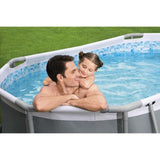 Kit Piscine hors sol tubulaire BESTWAY - Steel Pro MAX - 305 x 200 x 84 cm - Ovale (Livrée avev filtre a cartouche et 1 cartouche)