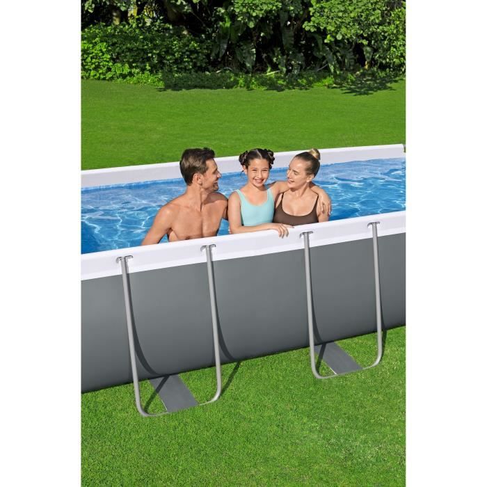 Kit Piscine hors sol tubulaire BESTWAY - Steel Pro Max - 404 x 201 x 100 cm - Rectangulaire (Filtre à cartouche, échelle)
