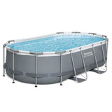 Kit Piscine hors sol tubulaire BESTWAY - Steel Pro MAX - 427 x 250 x 100 cm - Ovale (Avec filtre a cartouche, 1 cartouche et échell