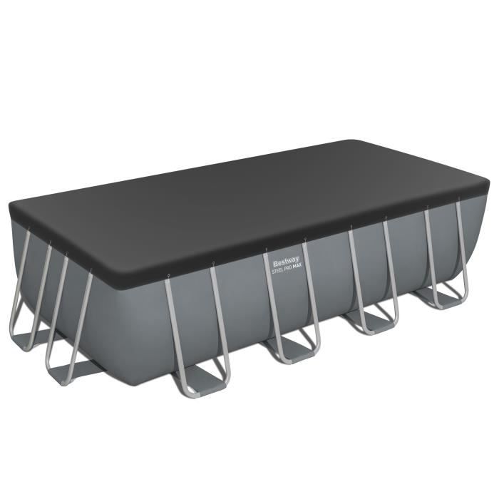Kit Piscine hors sol tubulaire BESTWAY - Steel Pro Max - 488 x 244 x 122 cm - Rectangulaire (Filtre a cartouche, bâche, échelle)