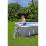 Kit Piscine hors sol tubulaire BESTWAY - Steel Pro Max - 488 x 244 x 122 cm - Rectangulaire (Filtre a sable, échelle, bâche)