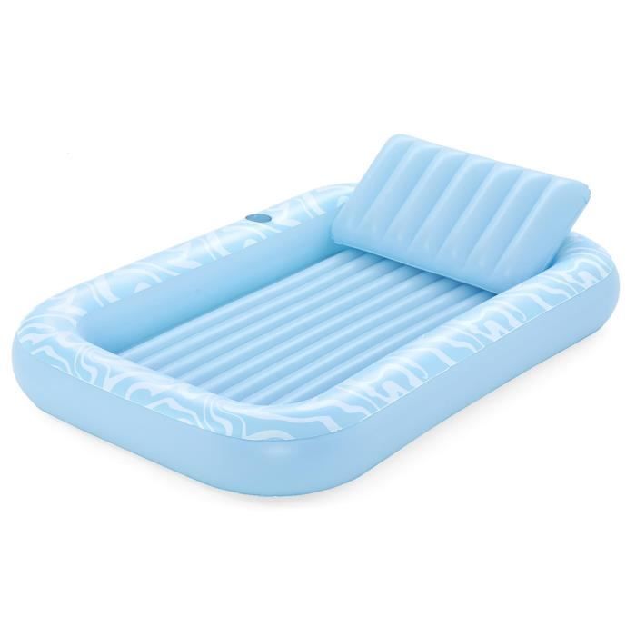 Bouée gonflable - Bestway - matelas de bronzage et piscine Sun-Kissed - 203 x 137 x 25,5 cm - avec oreiller