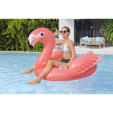 Bouée a chevaucher - Bestway - Flamant rose - 168 x 120 cm