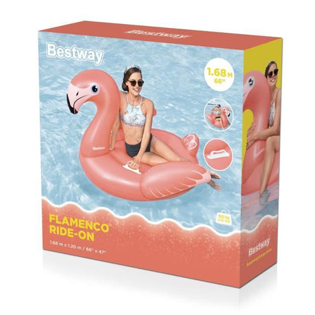 Bouée a chevaucher - Bestway - Flamant rose - 168 x 120 cm