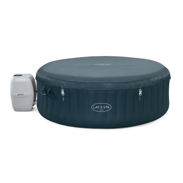 Spa gonflable BESTWAY - Lay-Z-Spa Miami - 140 airjets - 196 x 66 cm - 4 a 6 places - Rond (couverture, cartouche, diffuseur)