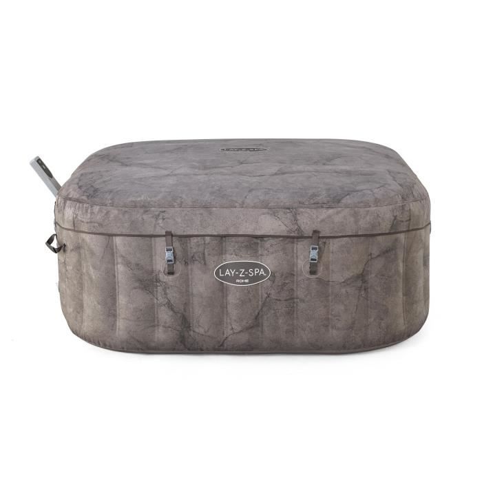 Spa gonflable BESTWAY - Lay-Z-Spa Rome - 140 airjets - 180 x 180 x 71 cm - 4 a 6 places - Carré (couverture, cartouche, diffuseur)